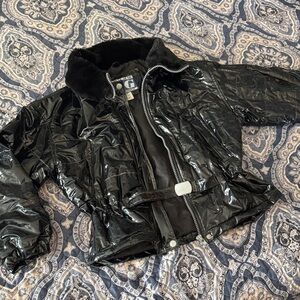 Glossy Black Puffer Jacket